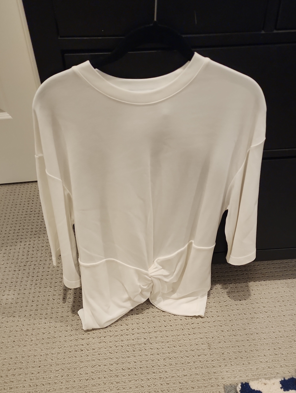 Ambush Women’s White Twist-Front Short Sleeve Top